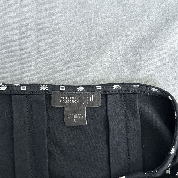 J. Jill Wearever Women's Small Dress Black Shift Knit 3/4 Sleeve Stretch Dots - Picture 5 of 6